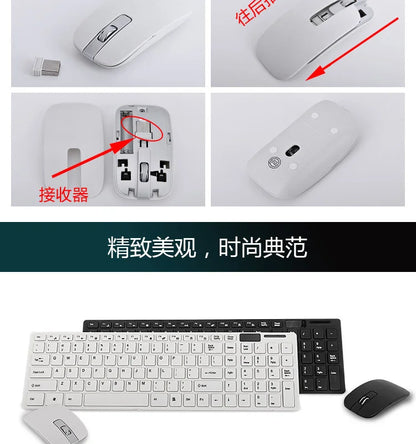 Spanish/Hebrew/Russian/Korean New 2.4G Wireless Keyboard and Mouse set For Laptop iPad PC Desktop For Android IOS Windows