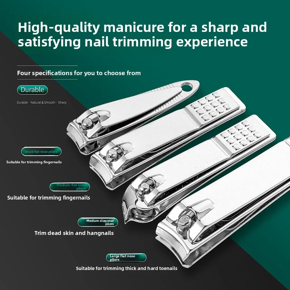 Stainless steel nail clipper set of 19 pieces, diagonal nail clippers, pedicures, ear picks, spoons, nail art set