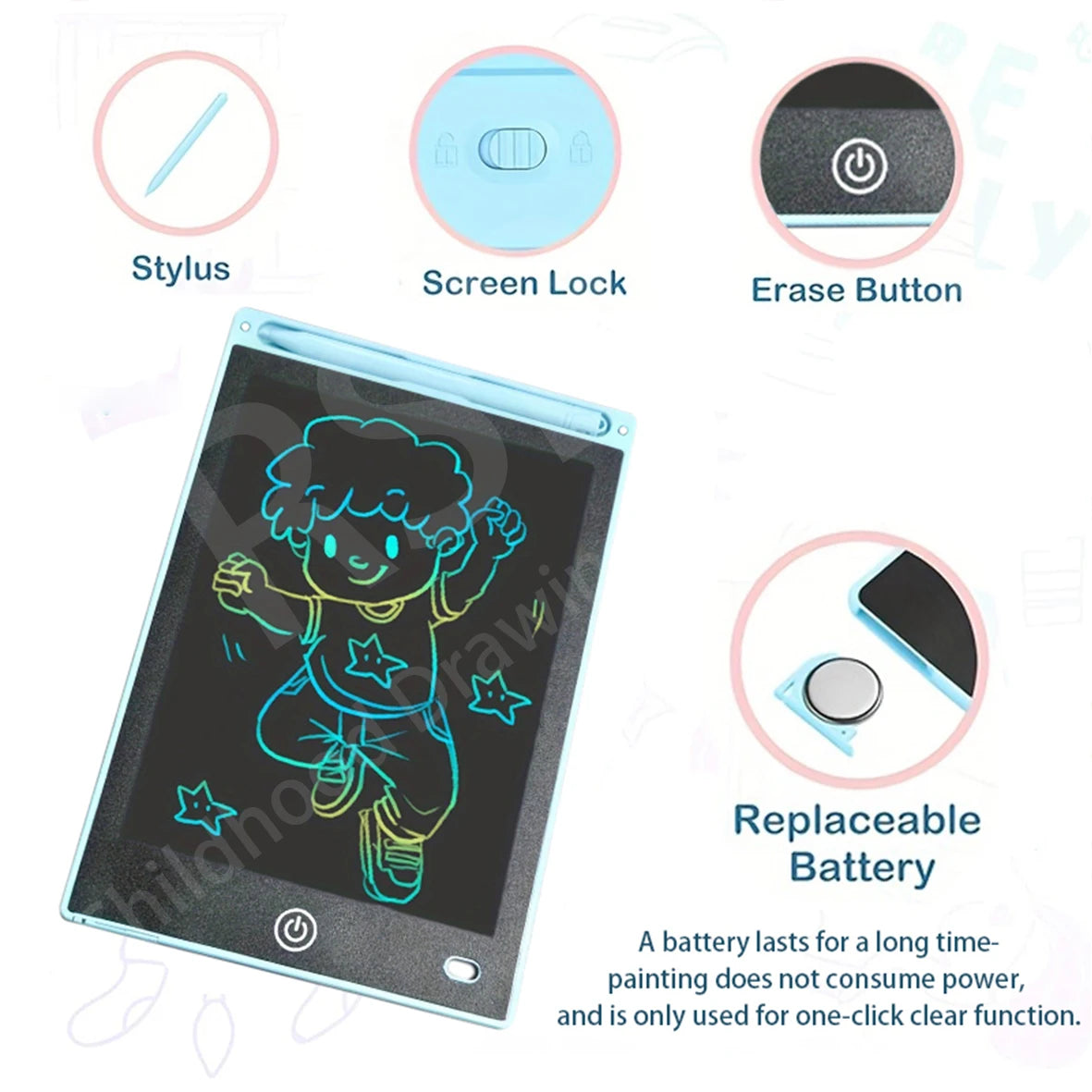 16/12/10/8.5/8.2/6.5/4.5inch LCD graphic tablet,color drawing tablet,3 4 5 6 7 8years kids birthday gifts/Christmas/travel toys