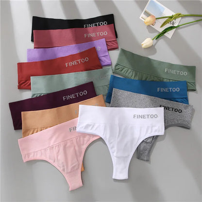 FINETOO 2PCS/Set M-2XL Bodyshaper G-String Panties Women Slim Underwear Female Lingerie Sexy Lady Thongs High Waist Underpants