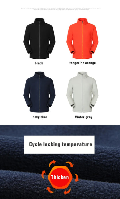 Custom Men Women's Fleece Thermal Hiking Jacket Outdoor Sports Climbing Trekking Camping Windbreaker Warm Coat For Men ﻿