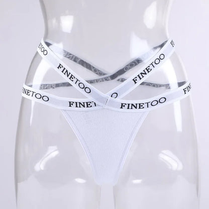 3-pack stringtrosor med korsade sidoband i bomull, M–XL