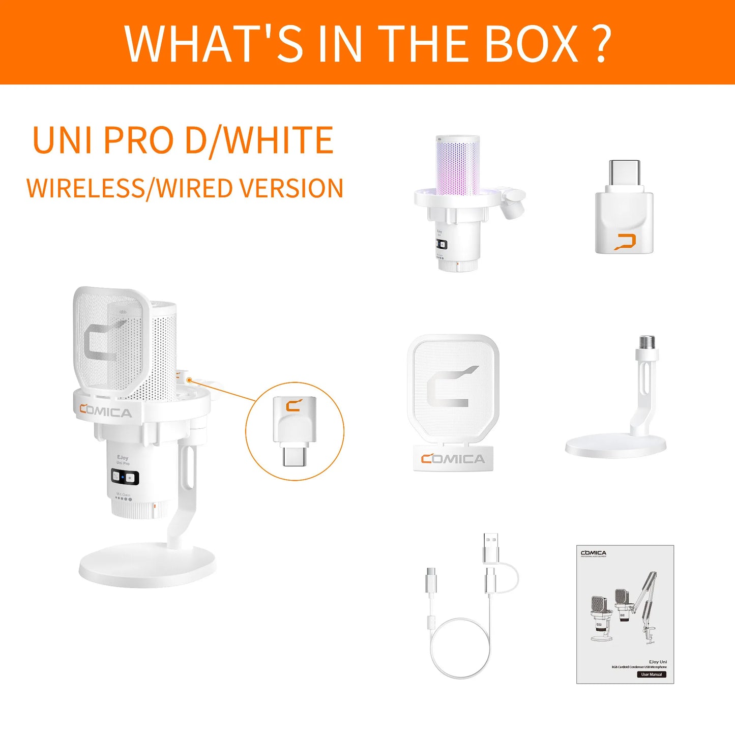 Ejoy Uni Pro wireless gaming microphone for streaming,recording, podcast, youtube. Compatible with Mac OS, PS4/ 5