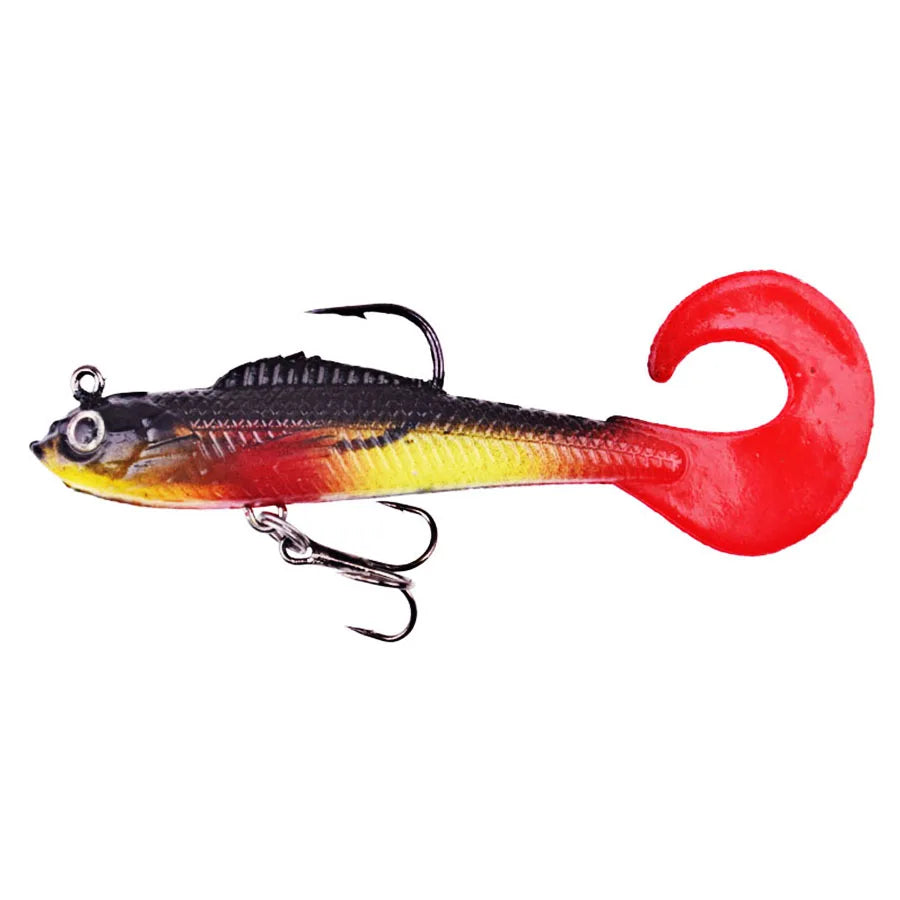 6PCS Wobblers Artificial Baits Fishing Tackle Soft Silicone Bait For Sea Bass Spoon Pike Carp Fishing Lures Swimbait