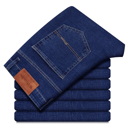 Business-jeans för herr – rak passform, stretch-denim, casual och kontor