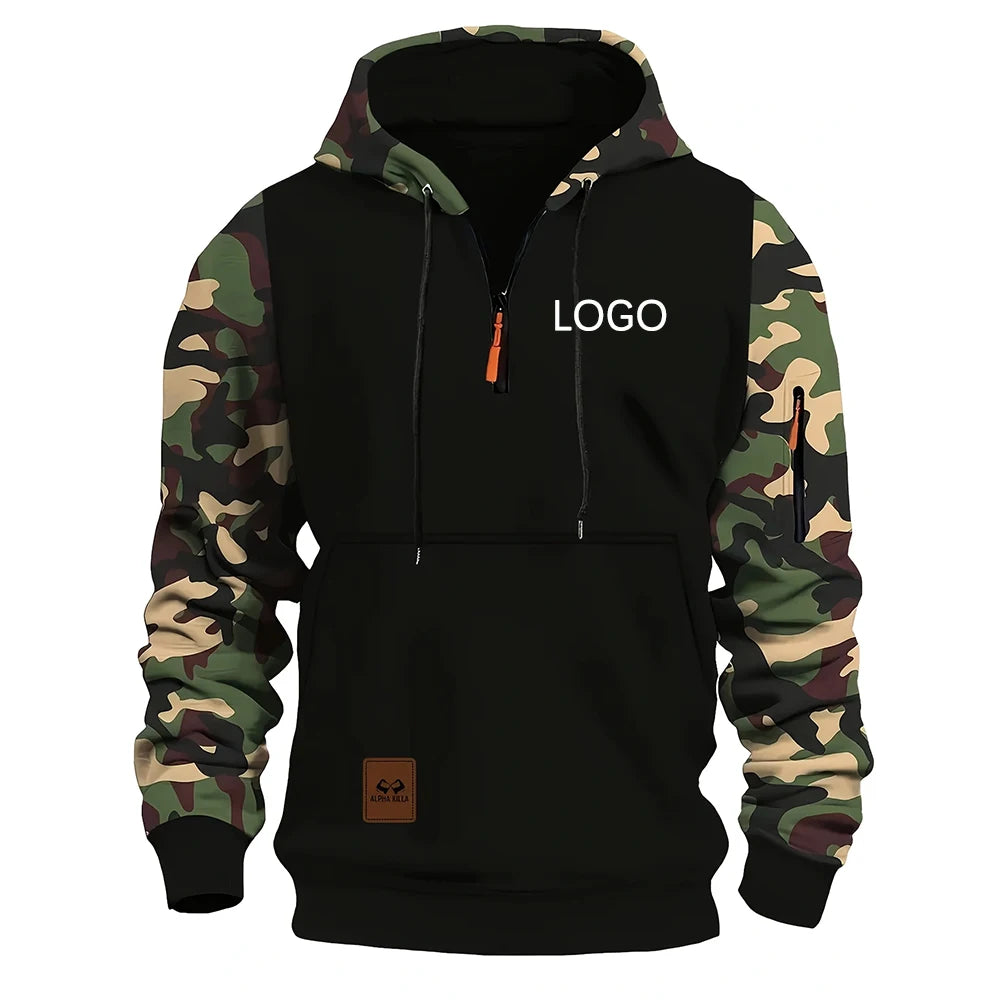 Hoodie Eget Tryck & Brodyr – Kamouflage Dragkedja | Reklamkläder & Profilprodukter