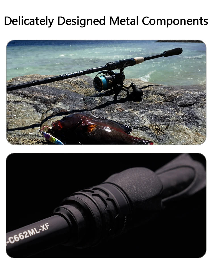 PURELURE SHARPEN Travel Soft Lure Long Spinning and Casting XF/MF Action Rods FUJI Components Bass Pike Rod Fishing Rod Reel