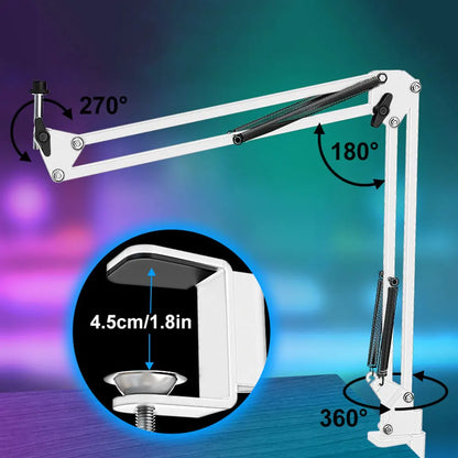 ZealSound A68S RGB USB-streamingmikrofon med boom arm och tripod