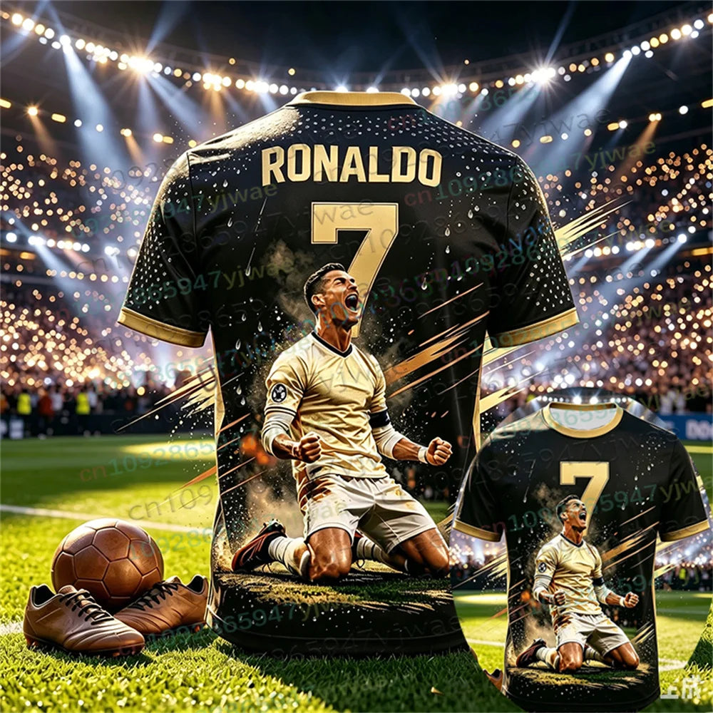 New Special Edition No.7 Fans Football Jersey Tee Shorts Set Women Men Sportwear Summer Casual Kids Tshirt Set 2 Piece Set