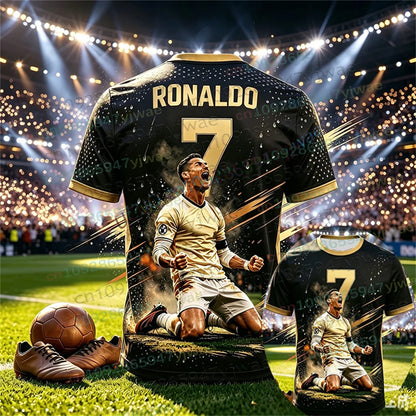 New Special Edition No.7 Fans Football Jersey Tee Shorts Set Women Men Sportwear Summer Casual Kids Tshirt Set 2 Piece Set