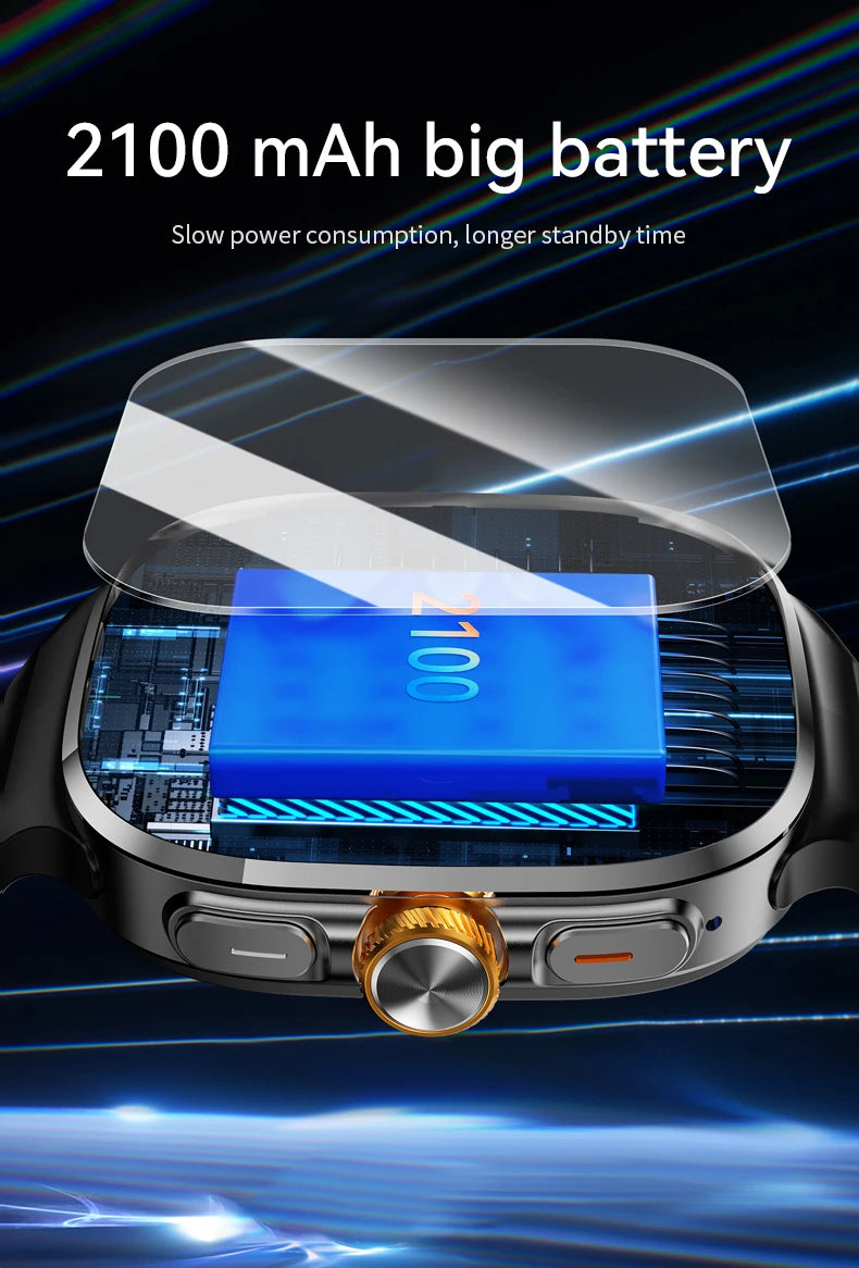 2026New 5G SIM Smart Watch 2.4" AMOLED 8+128GB GPS+NFC WIFI 1000W HD Camera IP68Waterproof Health Monitor Android Smartwatch Men