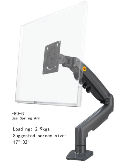 NB NORTH BAYOU F80 A5 Desktop Gas Spring 17-30" LCD LED Monitor Holder Mount Arm Full Motion Display Stand Loading 2-9 Kgs