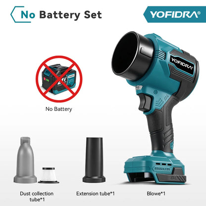 Yofidra 2-i-1 Borstlös Elektrisk Turbofläkt Jet Fläkt Lövblås