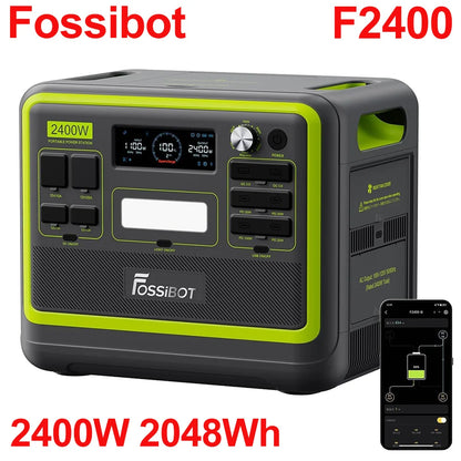 FOSSiBOT F2400 Portabel Power Station – 2048Wh, 2400W (4600W Peak), LiFePO4, 3×230V AC, App-styrning, EU-lager