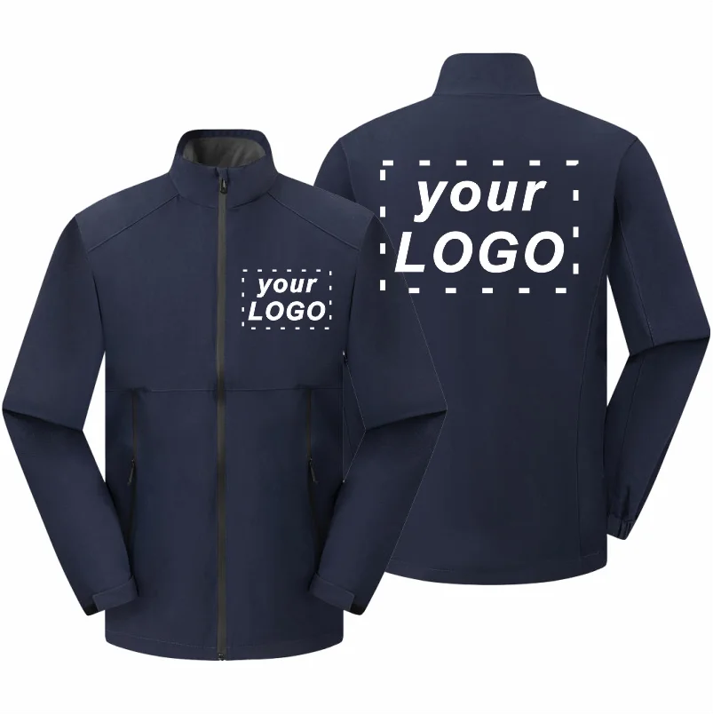 Outdoor Camping Waterproof And Windproof Stand Collar Jacket Custom Printed Embroidery Company Logo Outdoor Fishing Jacket 4xl
