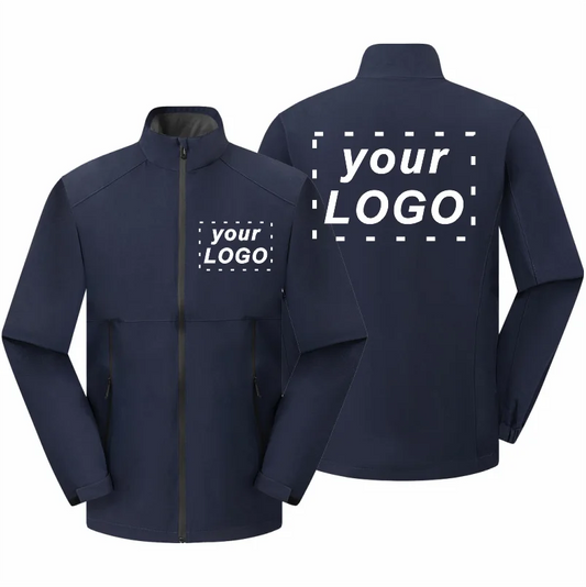 Outdoor Camping Waterproof And Windproof Stand Collar Jacket Custom Printed Embroidery Company Logo Outdoor Fishing Jacket 4xl