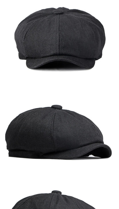HT4668 Beret Cap Spring Summer Sun Hat Men Women Retro Artist Painter Linen Beret Hat Male Female Octagonal Flat Cap Mens Berets