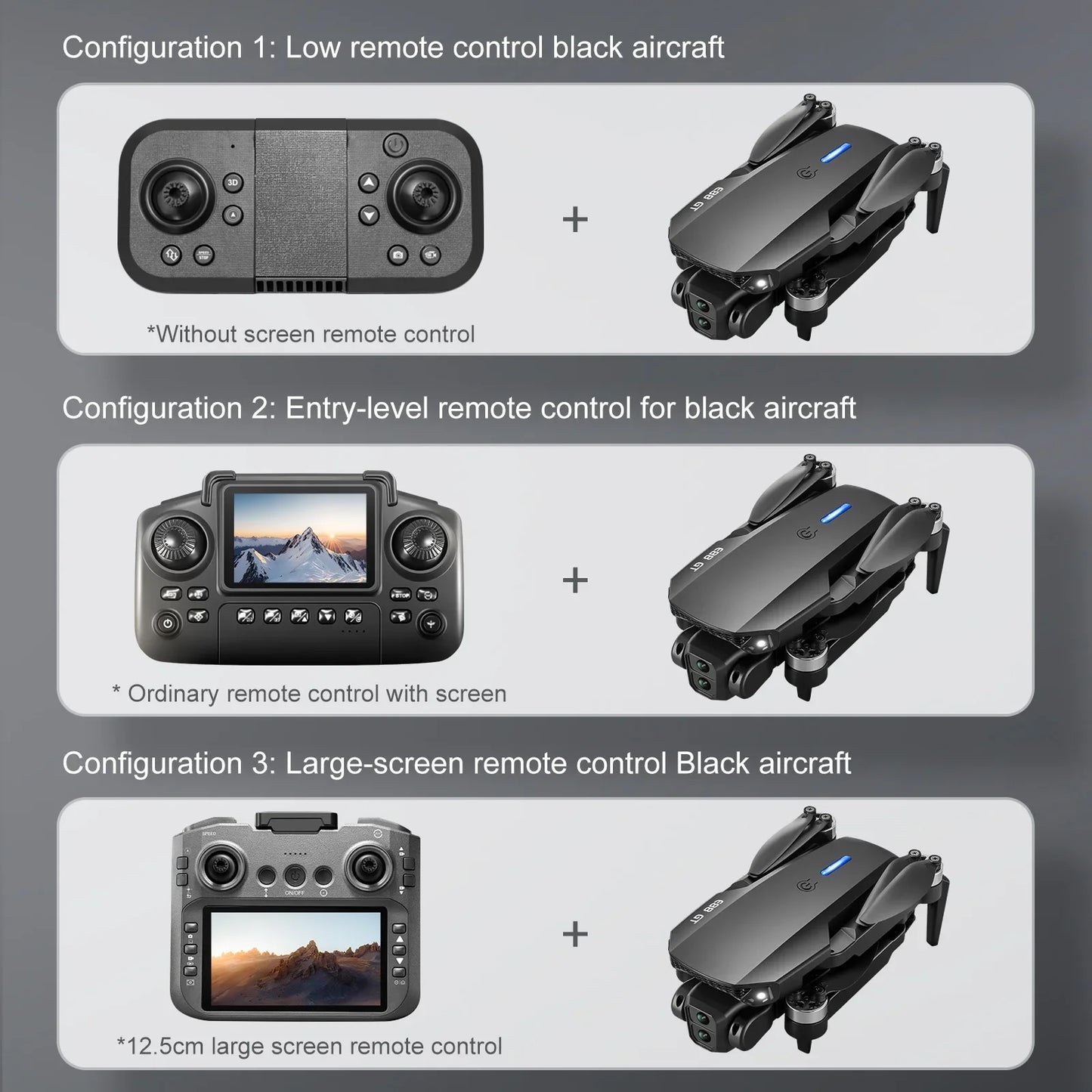 New E88 GT 4K Professional High-definition Drone Aerial Photography 12.5-inch Screen Remote Control Optical Flow Quadcopter Toys