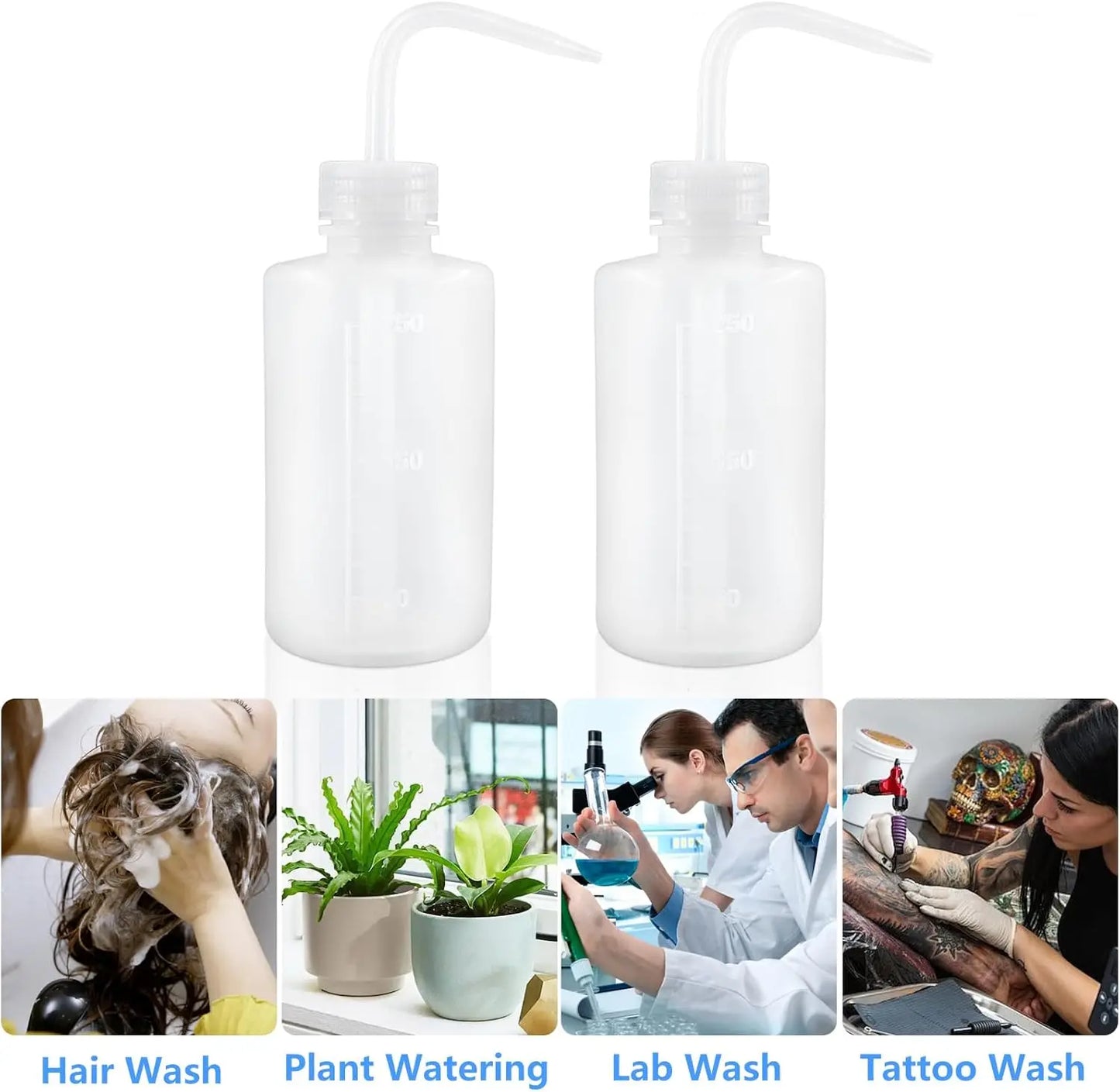 Tattoo Wash Bottle Safety Bottles Watering Tools Plastic Squeeze Bottle with Scale Labels for Succulent Cleaning Washing Tattoo