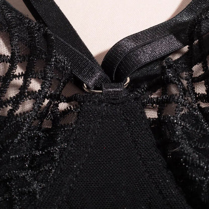 Lace Sexy Lingerie Transparent Hot Porno Lace Erotic Outfit Ladies Sexy Bra Set Romantic Fancy See Through Bra Panties Lingeries
