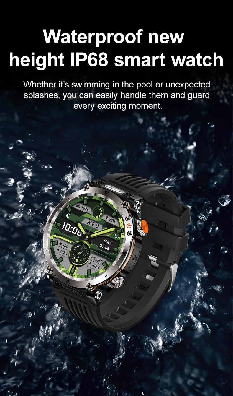 HT30 Smart Watch 2026 New Fashion Luxury 5ATM Waterproof GPS Compass AMOLED Display 366x366 Outdoor Sport Heart Rate Monitor IP6