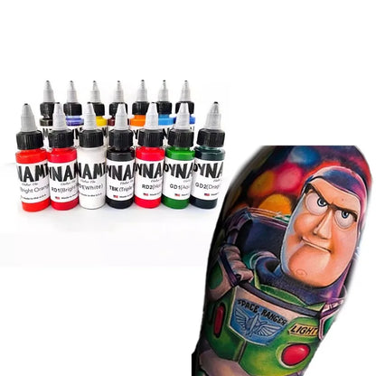Dynamic 30ml Tattoo Practice Pigment Features Smooth Easy-color Formula Ideal for Novice Line Drawing and Gradient Shading