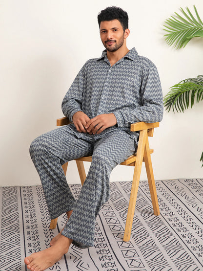 Casual Spring and Autumn Pajamas for Men, New Versatile Cardigan Long-Sleeved Long Pants Set, Simple and Stylish, Plus-Size Loungewear