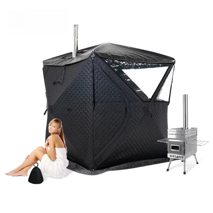 Portable Sauna Tent Easy Set Up 3-Layer to Keep Warm  Waterproof Oxford for Family Dry Sauna
