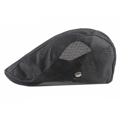 Summer Beret Hats for Man Forward Cap Women Hollow Mesh Breathable Flat Peaked Caps Fashionable Outdoor Cap Adjustable