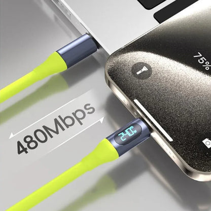 USB-C-laddkabel med digital effektmätare – 100 W/240 W, 1,5 m