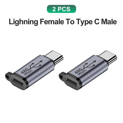 USB C To Lighning Adapter USB C Cable To IOS Fast Charging Connector Lighning Male to Type C Female Converter For iPhone