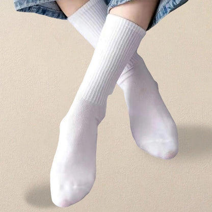 1/510 Pairs Women Solid Color Socks Simple Versatile Fashionable Socks Antibacterial Odor Resistant Breathable Comfortable Socks