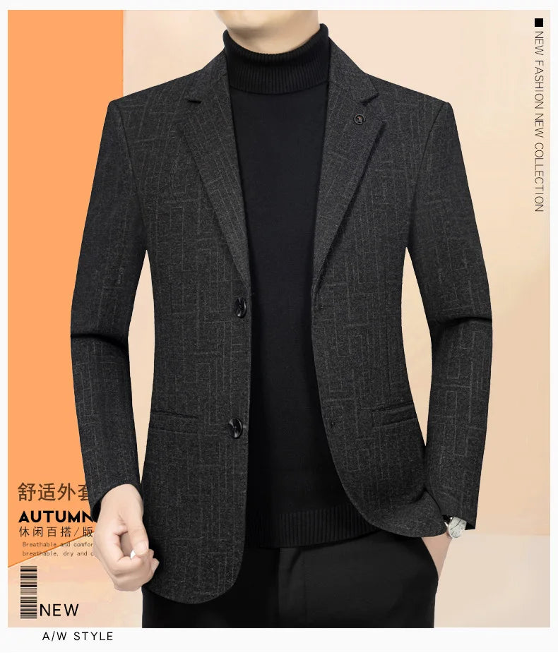 Business Casual Kavaj Herr – Elegant Enkelknäppt Sommarjacka