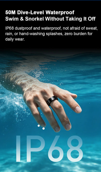 IP68 Waterproof Ceramic NFC Smart Ring Door Access Control Sleep Sports Health Tracking Minimalist Wearable Smartlife Key Ring