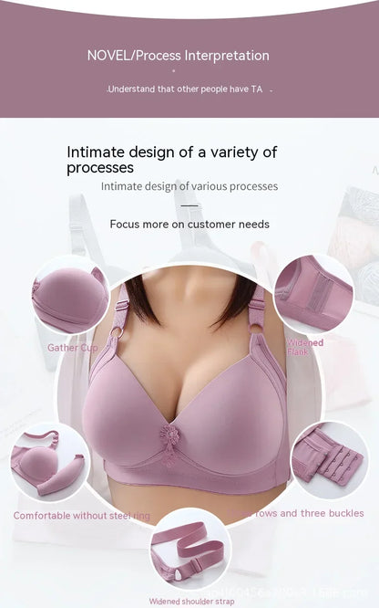 Comfortable Breathable Women Brassiere Beautiful Back Underwear Bra Thin Section Glossy Without Steel Ring Gathered Ladies Bras