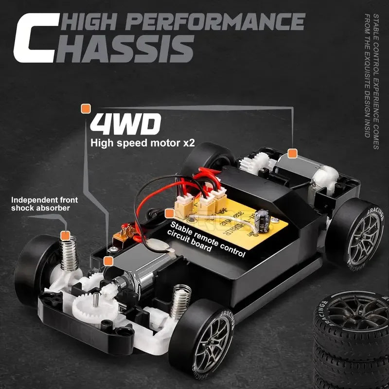 LKCOMO radiostyrd driftbil 1:24 med fyrhjulsdrift