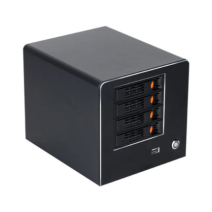 XCY X108 NAS Mini PC 4-fack 2,5"/3,5" SATA – Intel N150 / Celeron N2940, Windows 10/11 Linux NAS, DDR5/DDR3L