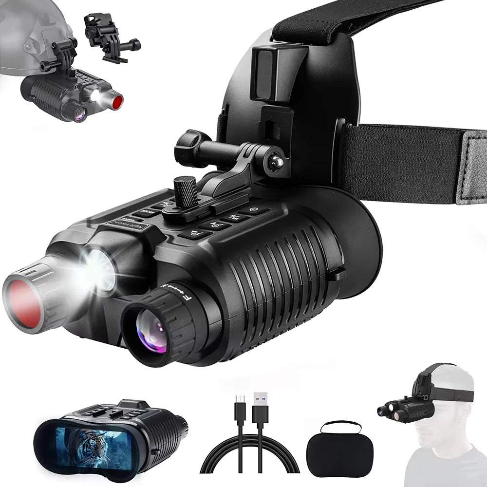 New 4K UHD Helmet Mounted Night Vision Binoculars 36MP Head Mounted Tactical 400M Hunting Infrared Digital NVG Goggles NV8161