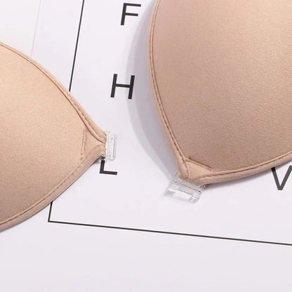 1/2Pcs Sexy Women Invisible Push Up Bras Reusable Adhesive Self-Adhesive Silicone Front Closure Sticky Bra Black Skin Strapless