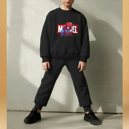 2026 Spring Autumn Boys Sweatshirt Sets Kids Cute Cartoon Printed Hoodies and Pants 2pcs Sets Children's Long Sleeved Clothes