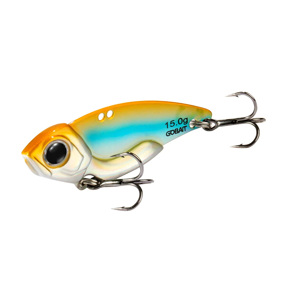 VIB Lure Metal Jig HardBait 7g 10g 15g Spoon Spinner Laser Painting 3D Eyes Fishing Tackle Strong 3X Hooks Swimbait Pesca Bait