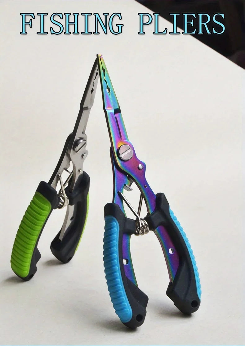 Stainless Steel Color Titanium Eagle Beak Fish Control Pliers for Hook and Hook Removal, Multifunctional Fishing Pliers