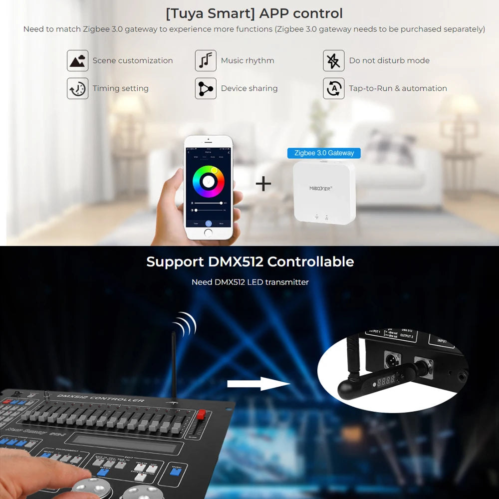 Miboxer FUTC04ZR Zigbee 3.0 + 2.4GHz RF – Smart RGB+CCT LED Trädgårdslampa 6W, Vattentålig, Tuya