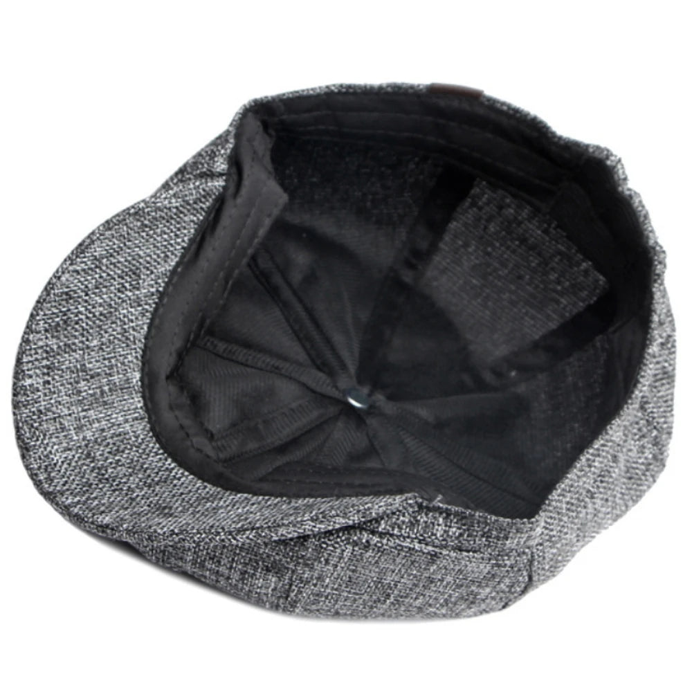 HT4668 Beret Cap Spring Summer Sun Hat Men Women Retro Artist Painter Linen Beret Hat Male Female Octagonal Flat Cap Mens Berets