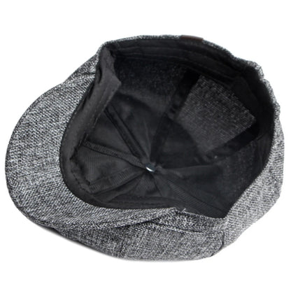 HT4668 Beret Cap Spring Summer Sun Hat Men Women Retro Artist Painter Linen Beret Hat Male Female Octagonal Flat Cap Mens Berets