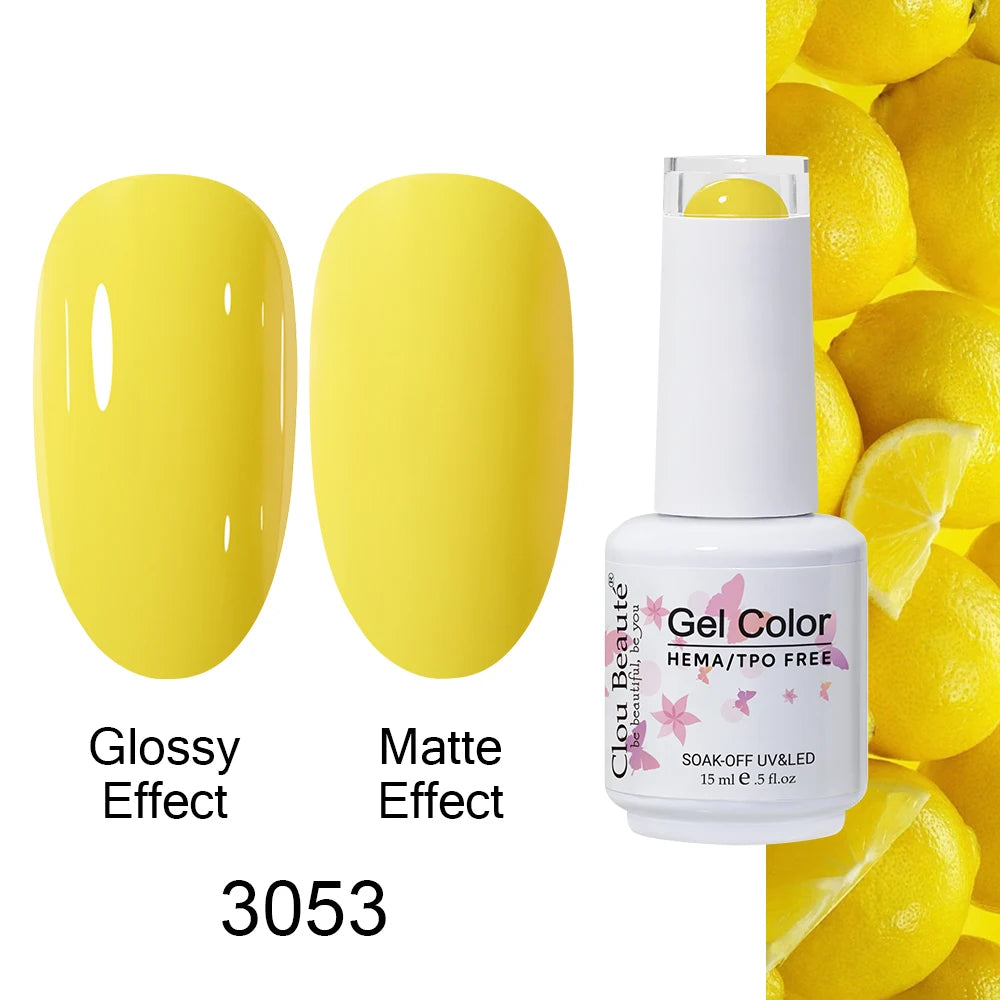 Clou Beaute Gel Nail Polish Neon Brown Royal Blue Red Green Pastal Nude Nail Art Varnishes Gel Lacquer Top Coat UV Gel Nail