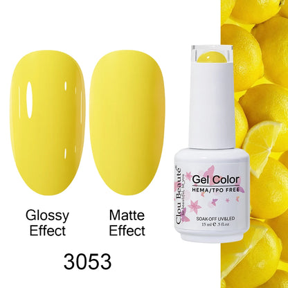 Clou Beaute Gel Nail Polish Neon Brown Royal Blue Red Green Pastal Nude Nail Art Varnishes Gel Lacquer Top Coat UV Gel Nail