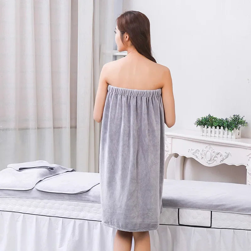 Microfiber Sauna Towel Thicken Strong Water Absorption Beauty Bath Dress Wearable Bath Towel for Beauty Salon Spa Bathrobe Skirt