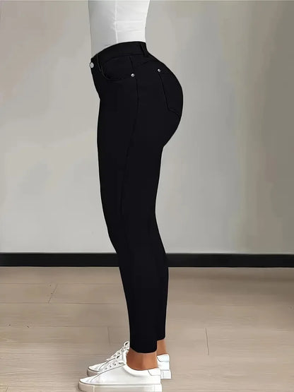 Women Pencil Pants Jeans Skinny Trousers High Waist Stretch Pockets Vintage Washed Female Streetwear Slim Full Length Denims