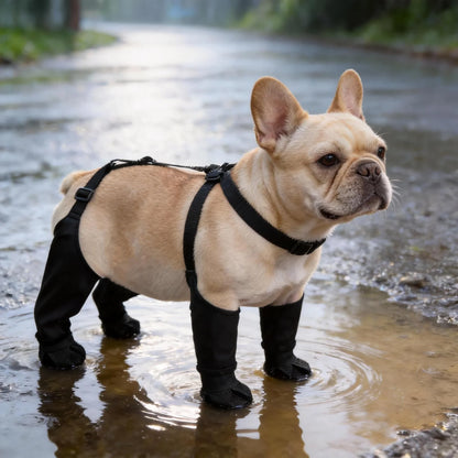 Waterproof Dog Boots Anti-Slip Dog Shoes Pet Paw Protector Dog Rain Booties Dog Outdoor Sock Shoes for Walking Running Hiking